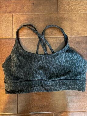 lululemon athletica Black Charcoal Printed Crossback Sports Bra